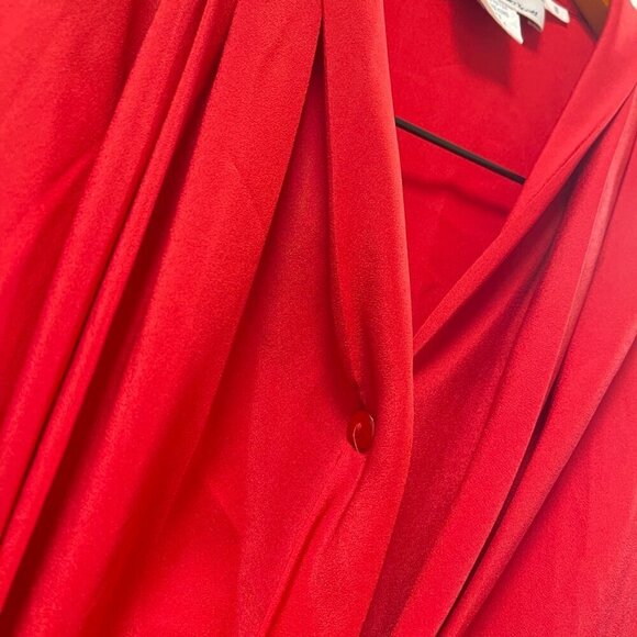 Vintage Braemar by Jeremy Scott Draped Blazer Button Blouse  Red - Picture 10 of 14